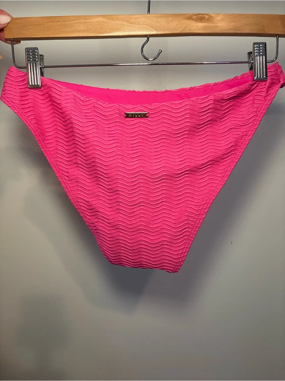Margot Textured Chevron Bikini - Fuchsia Sm/Med